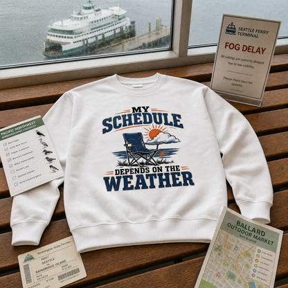 "My Schedule Depends On The Weather" Vintage Sweatshirt