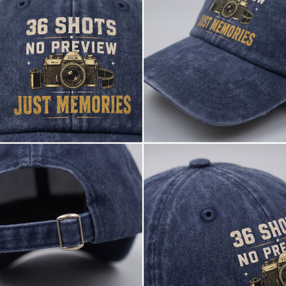 "36 Shots. No Preview. Just Memories" Vintage Washed Cap