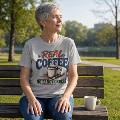 "Real Coffee. No Fancy Orders" Vintage T-Shirt