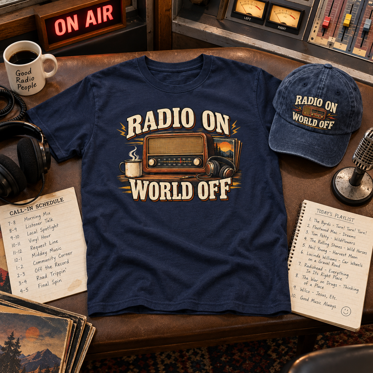 "Radio On World Off" Vintage T-Shirt