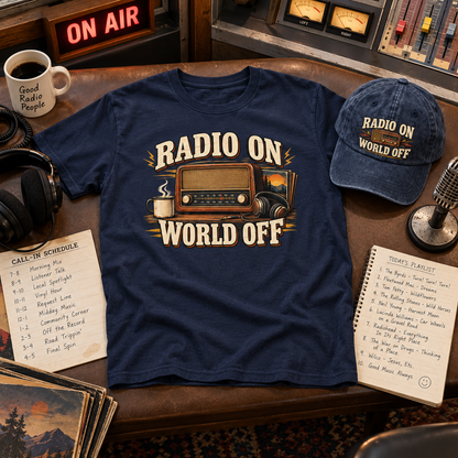 "Radio On World Off" Vintage T-Shirt