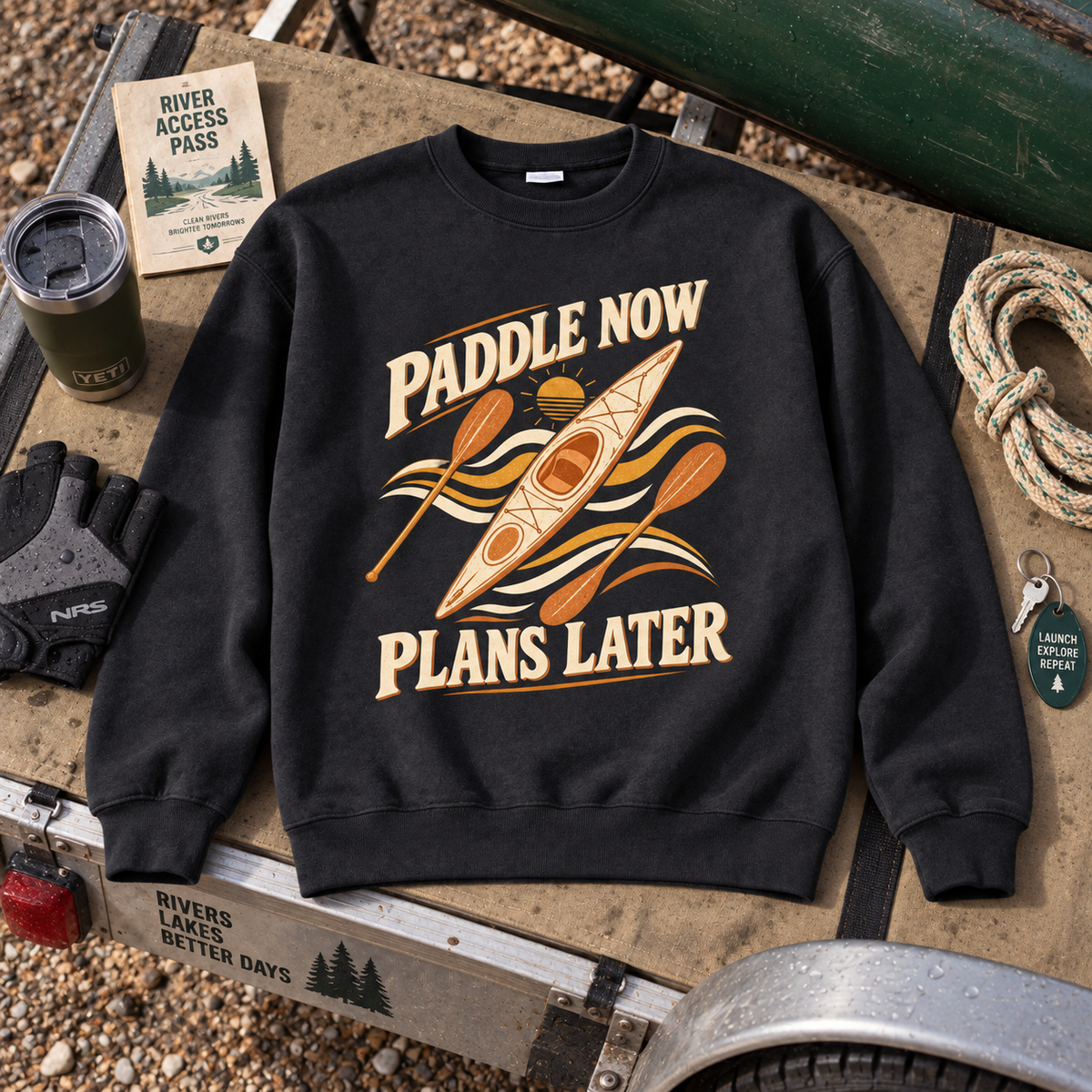 "Paddle Now. Plans Later" Vintage Sweatshirt
