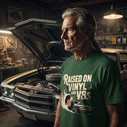 "Raised on Vinyl and V8s" Vintage T-Shirt