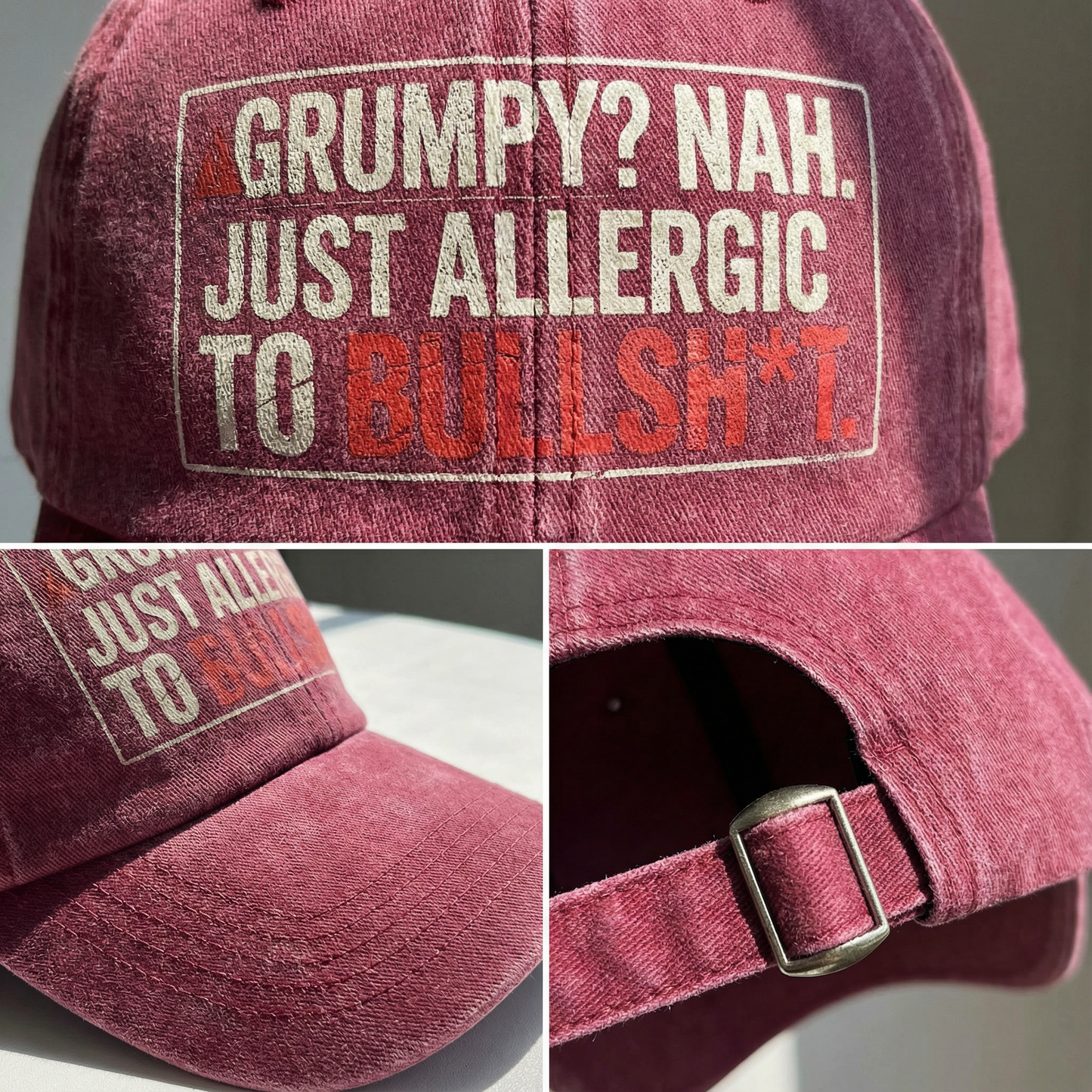 The "Straight Shooter" Cap - Grumpy? Nah. Just Honest - Faded Print Cap