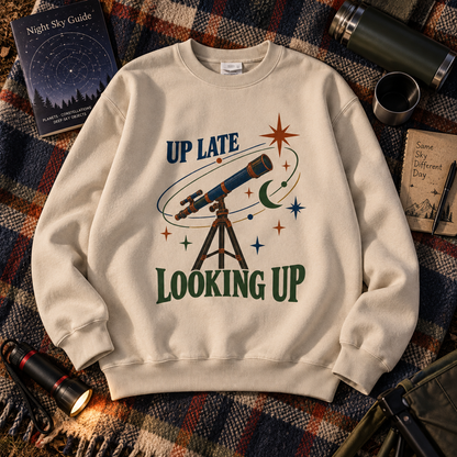 "Up Late Looking Up" Vintage Sweatshirt