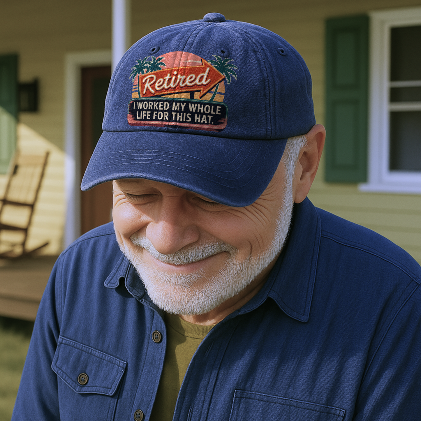 "Retired. I Worked My Whole Life For This Hat." Sunset Motel Retro Chill Cap
