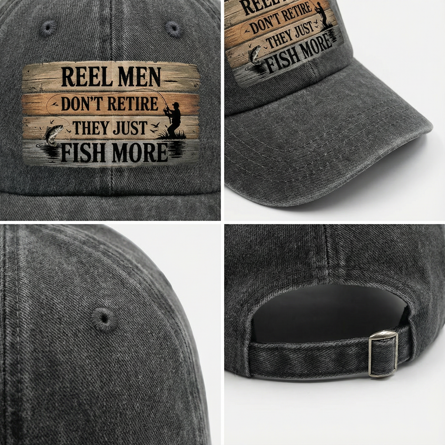 "Reel Men Don’t Retire – They Just Fish More" Vintage Cap