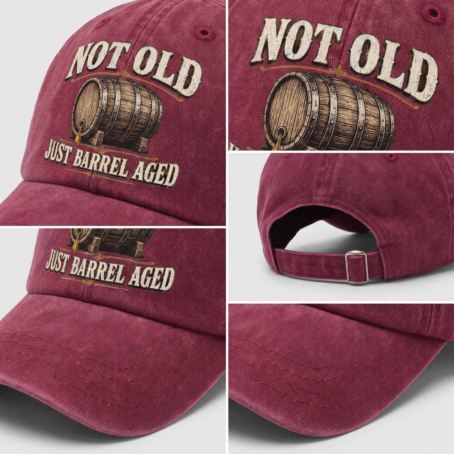 "Not Old, Just Barrel Aged" Vintage Washed Cap