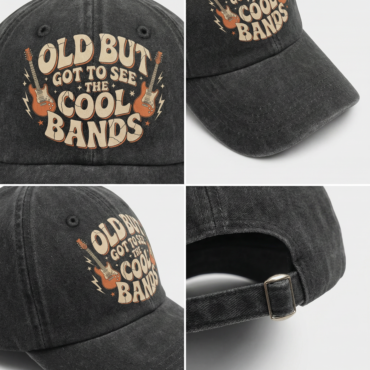 "Old But Got to See the Cool Bands" Vintage Guitar Cap