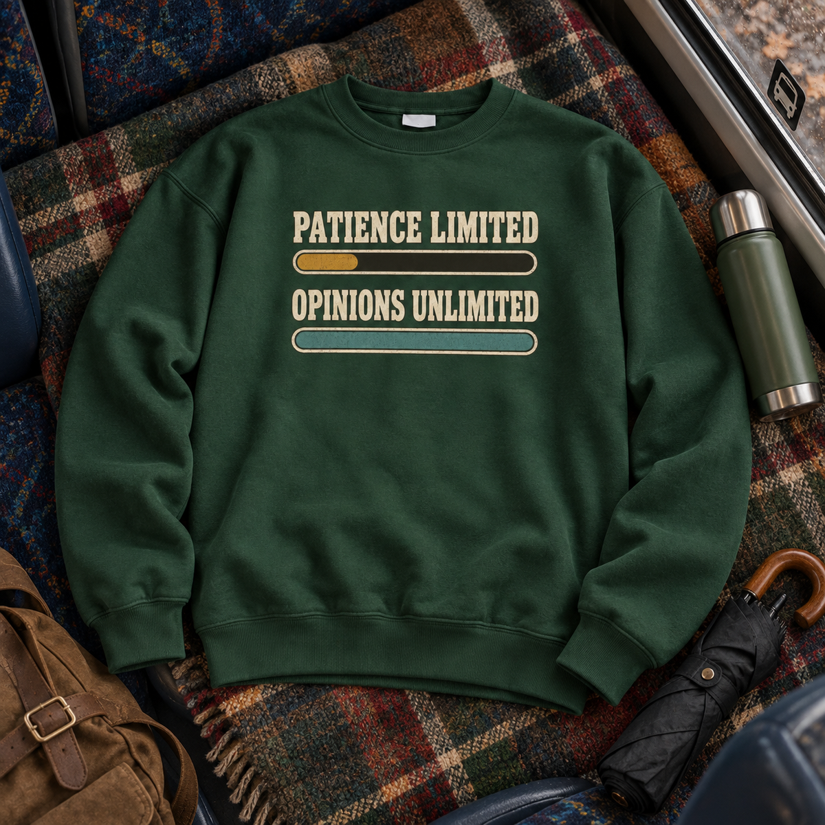 "Patience Limited. Opinions Unlimited" Vintage Sweatshirt