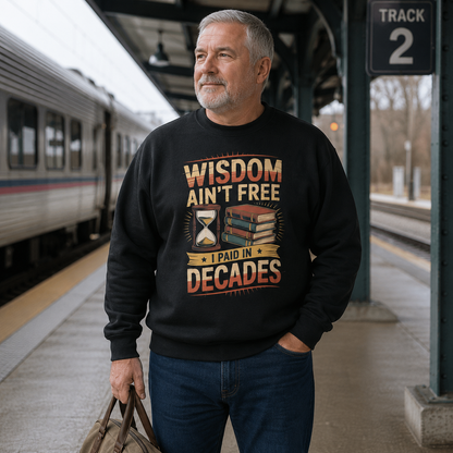 "Wisdom Ain’t Free. I Paid in Decades" Vintage Sweatshirt