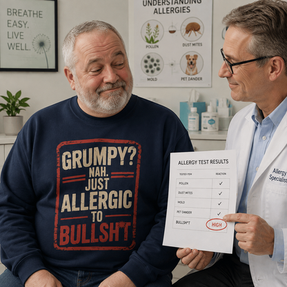 "Grumpy Nah. Just Allergic to Bullsht" Vintage Sweatshirt