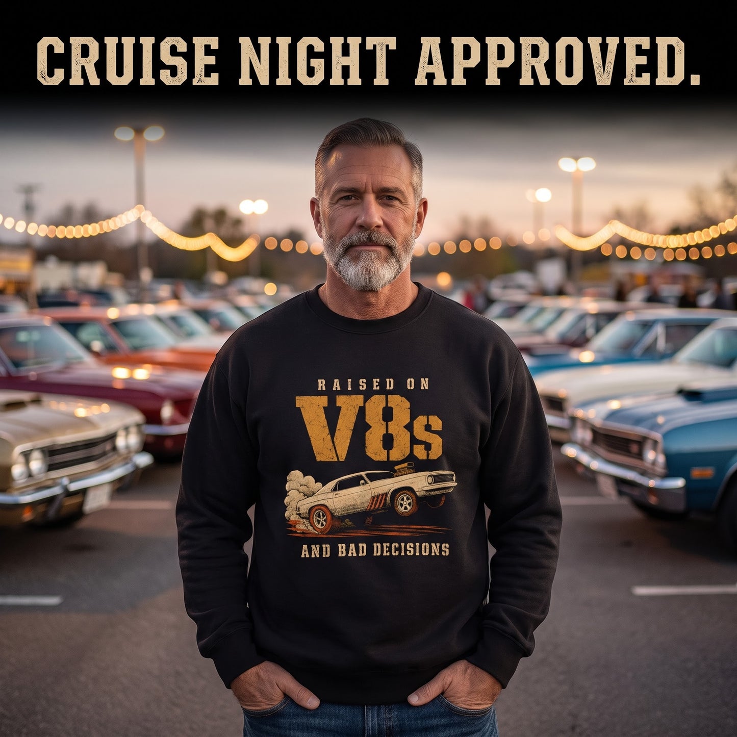 "Raised on V8s and Bad Decisions" Vintage Sweatshirt