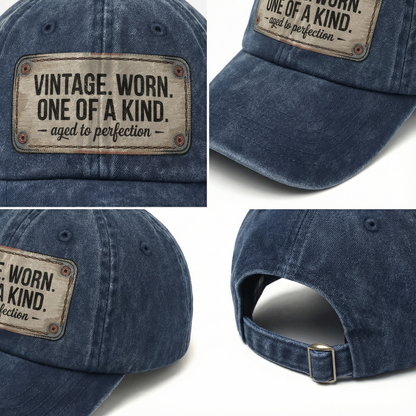 “Vintage. Worn. One Of A Kind. Aged To Perfection” Stitchplate Heritage Cap