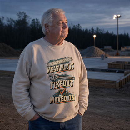 "Measured It Fixed It Moved On" Vintage Sweatshirt