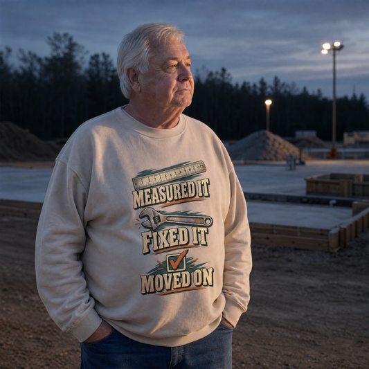 "Measured It Fixed It Moved On" Vintage Sweatshirt