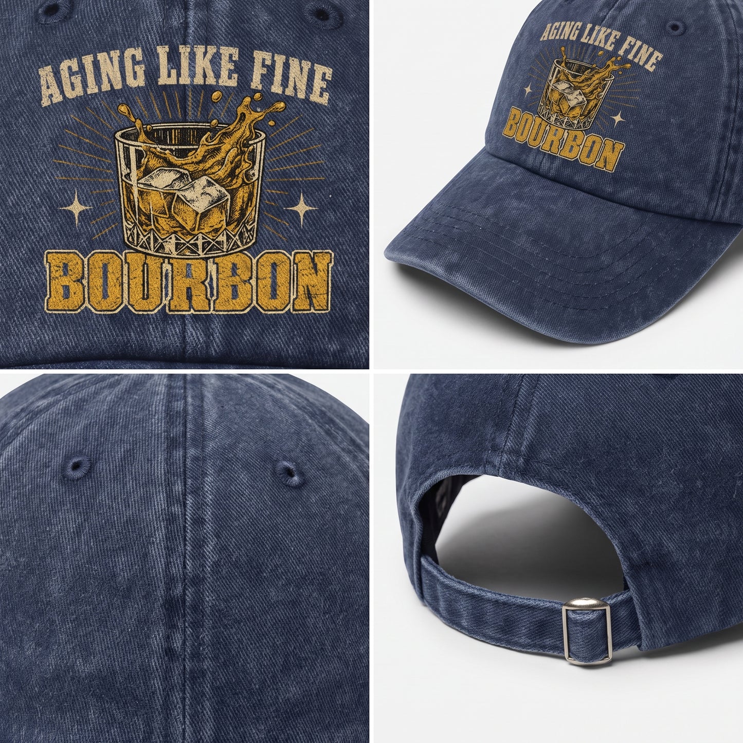 "Aging Like Fine Bourbon" Vintage Washed Cap
