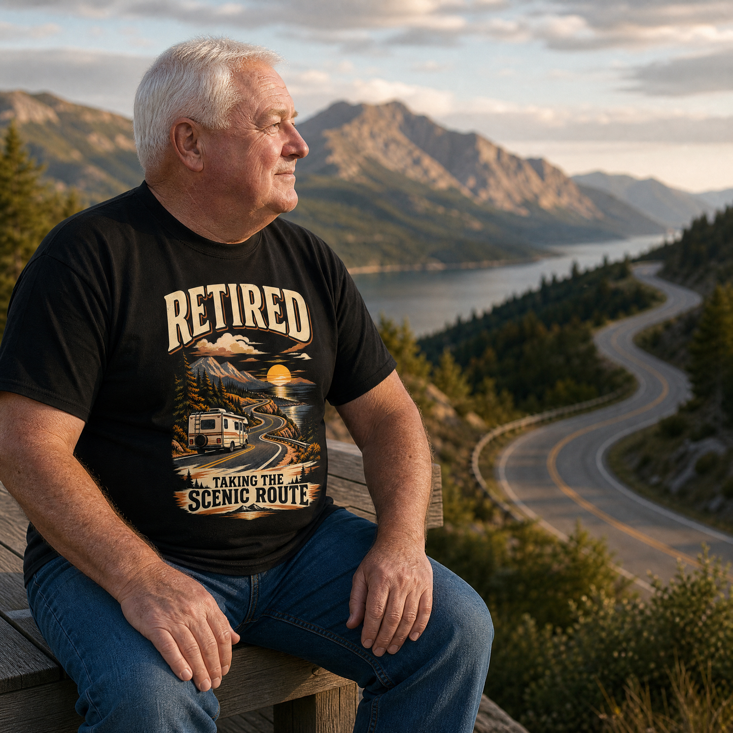 "Retired. Taking The Scenic Route" Vintage T-Shirt