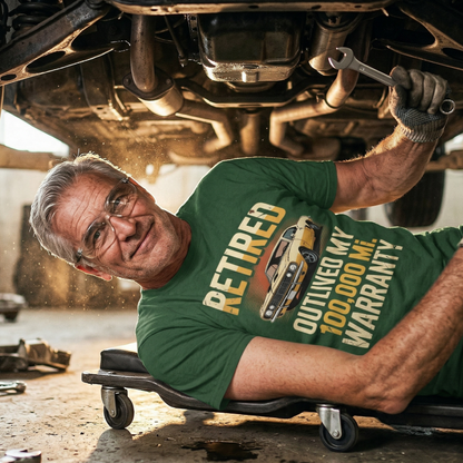 "Retired Outlived My 100,000 Mile Warranty" Vintage T-Shirt
