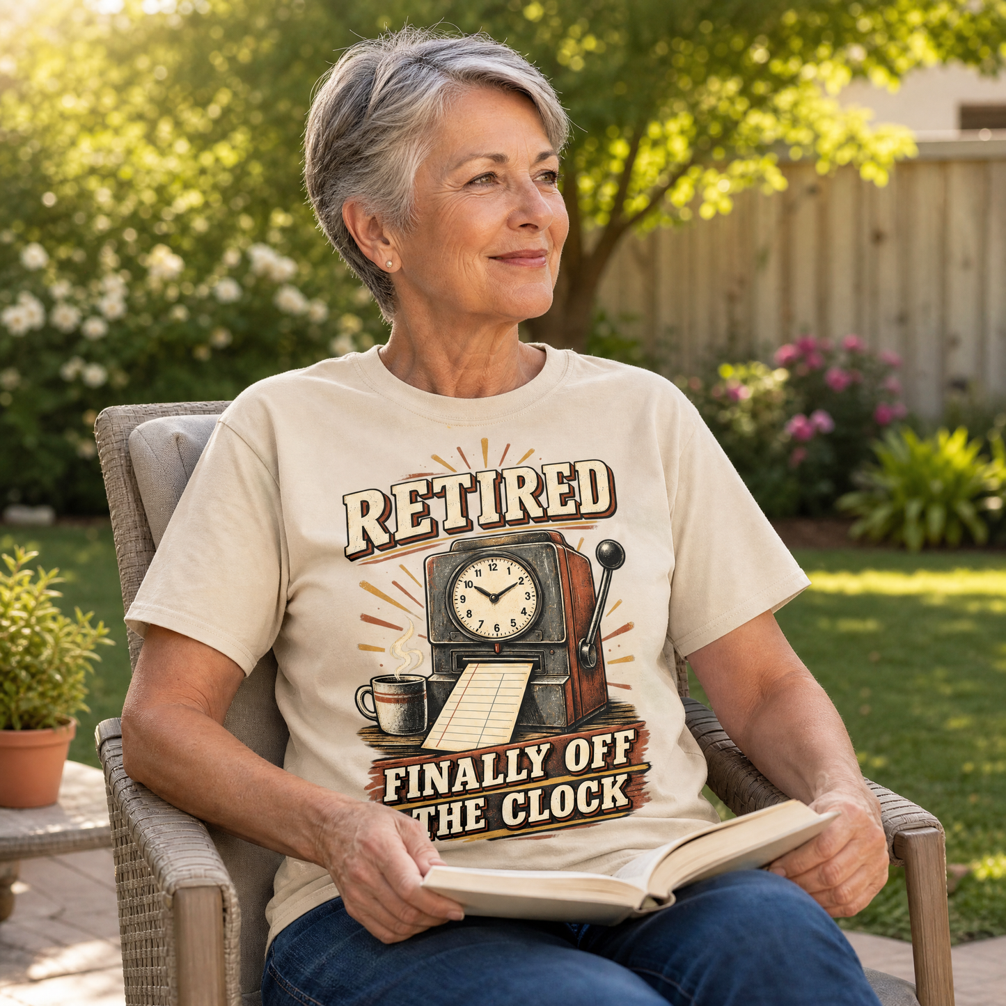 "Retired. Finally Off The Clock" Vintage T-Shirt