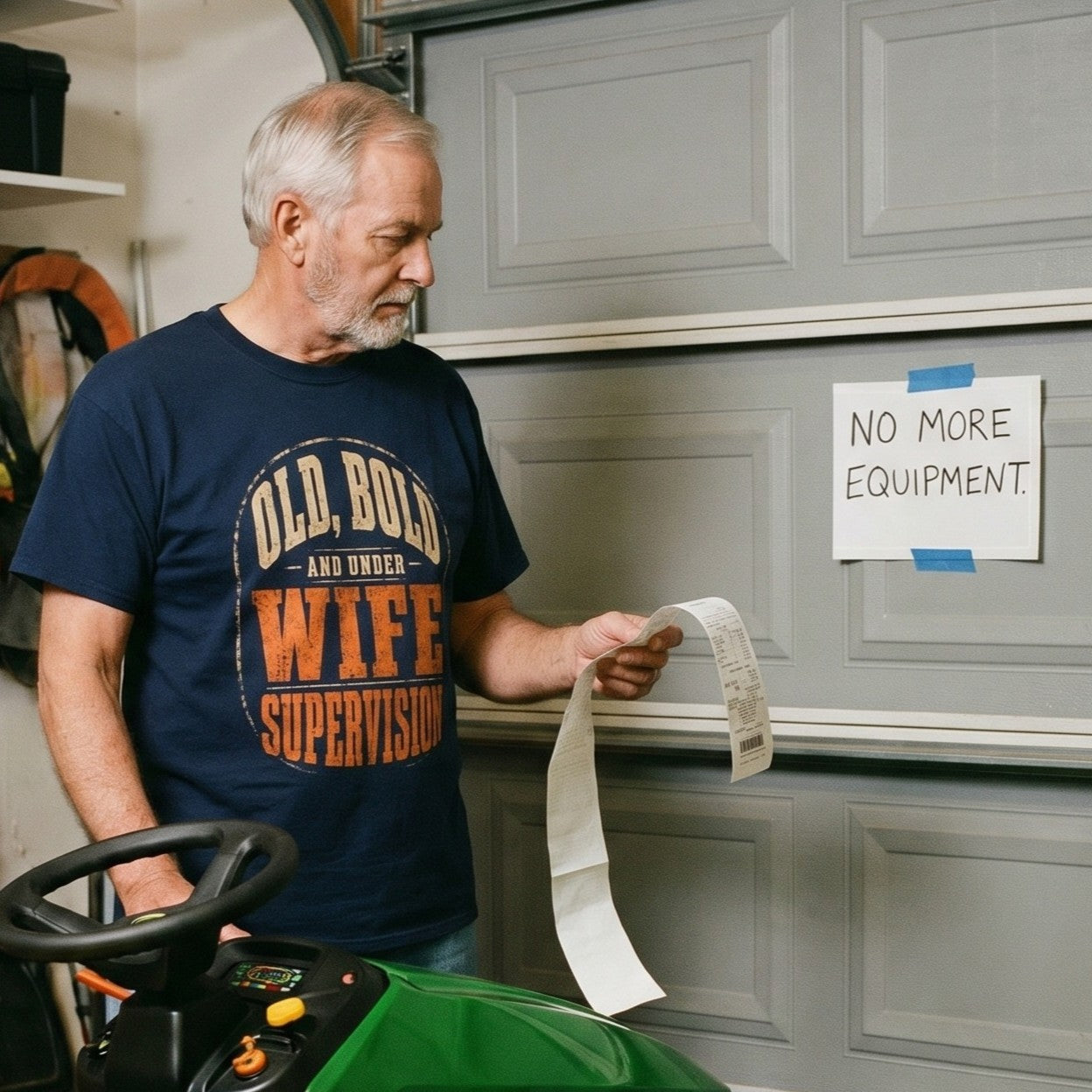 "Old, Bold and Under Wife Supervision" Funny Vintage T-Shirt