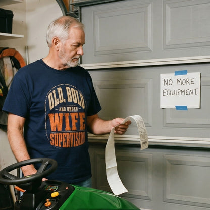 "Old, Bold and Under Wife Supervision" Funny Vintage T-Shirt
