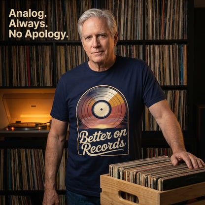 "Better On Records" Vinyl Music Vintage T-Shirt