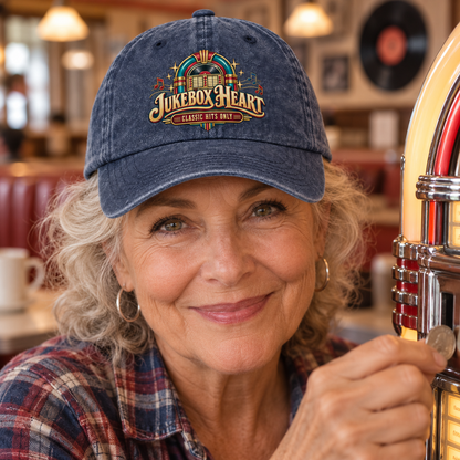 "Jukebox Heart. Classic Hits Only" Vintage Washed Cap