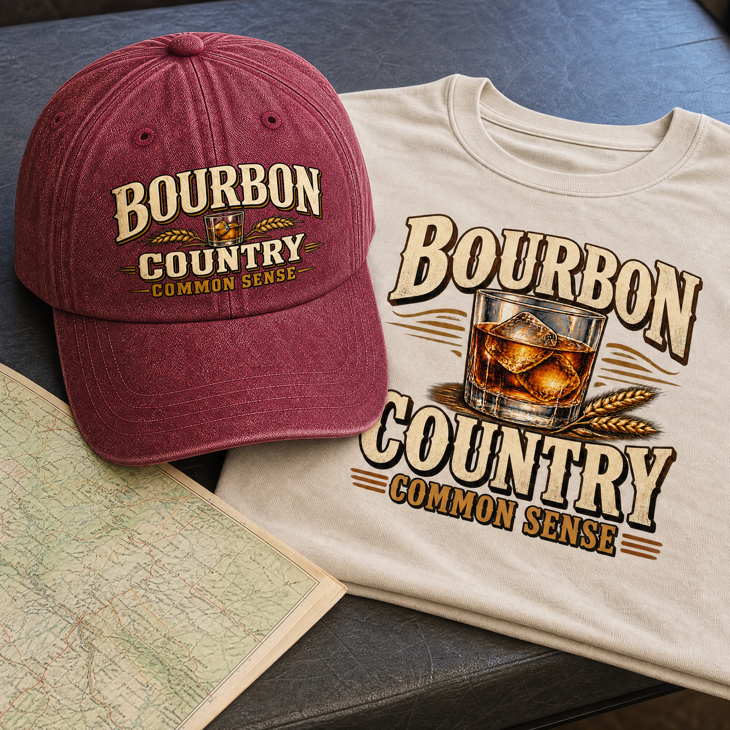 "Bourbon Country Common Sense" Vintage Washed Cap