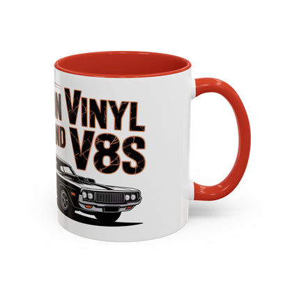 Raised on Vinyl and V8s Ceramic Coffee Mug