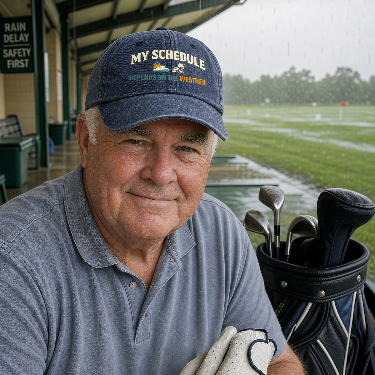 "My Schedule Depends On The Weather" Vintage Washed Cap