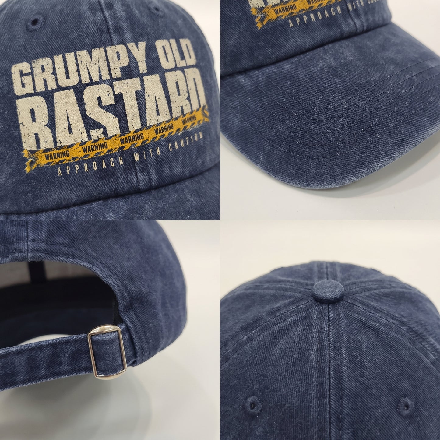 "Grumpy Old Bastard Approach with Caution" Vintage Washed Cap