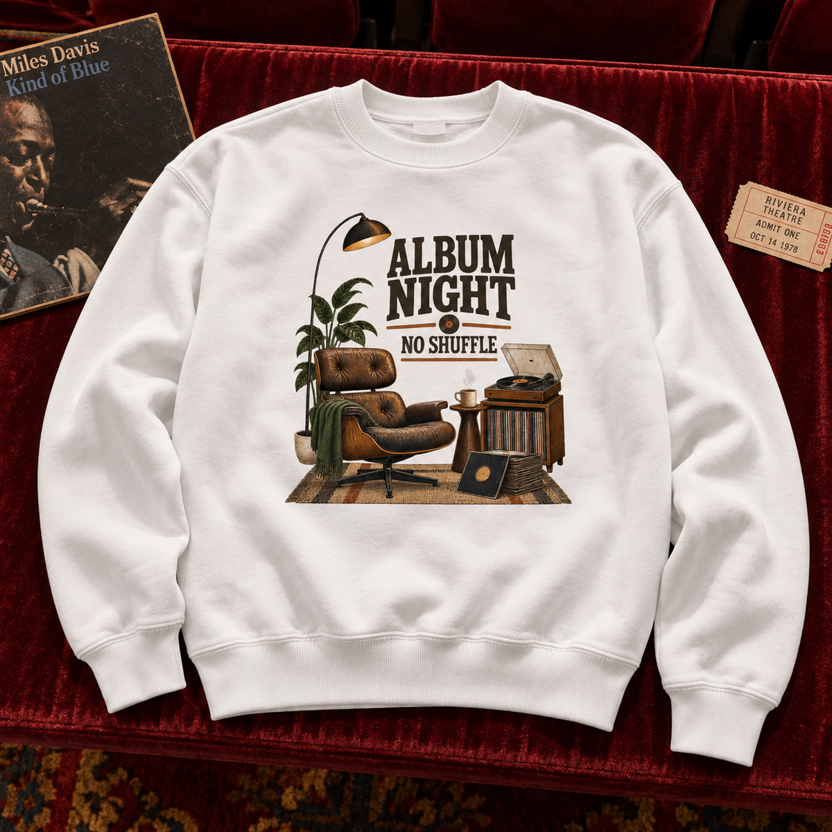 "Album Night. No Shuffle" Vintage Sweatshirt