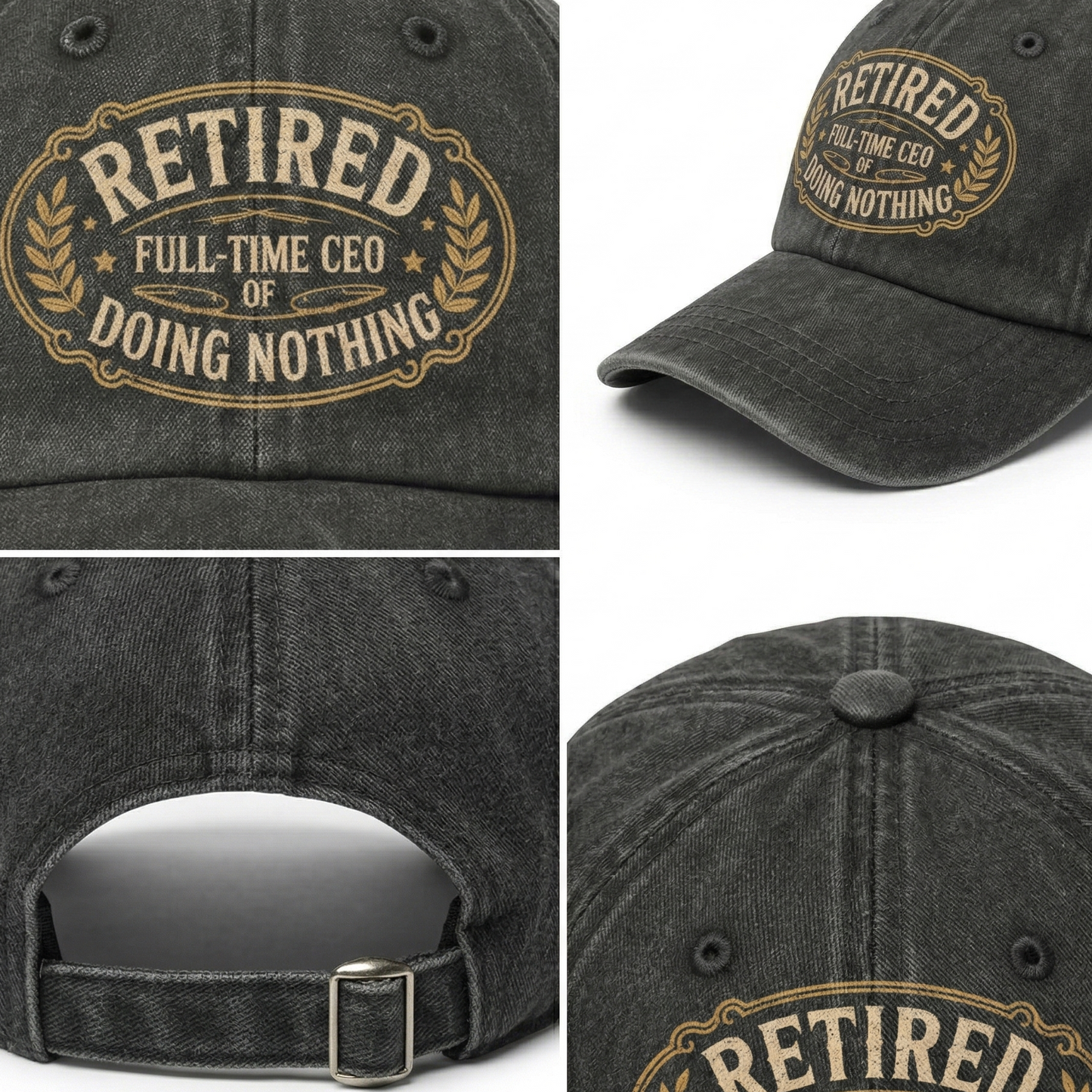 "Retired. Full-time CEO of Doing Nothing" Vintage Washed Cap