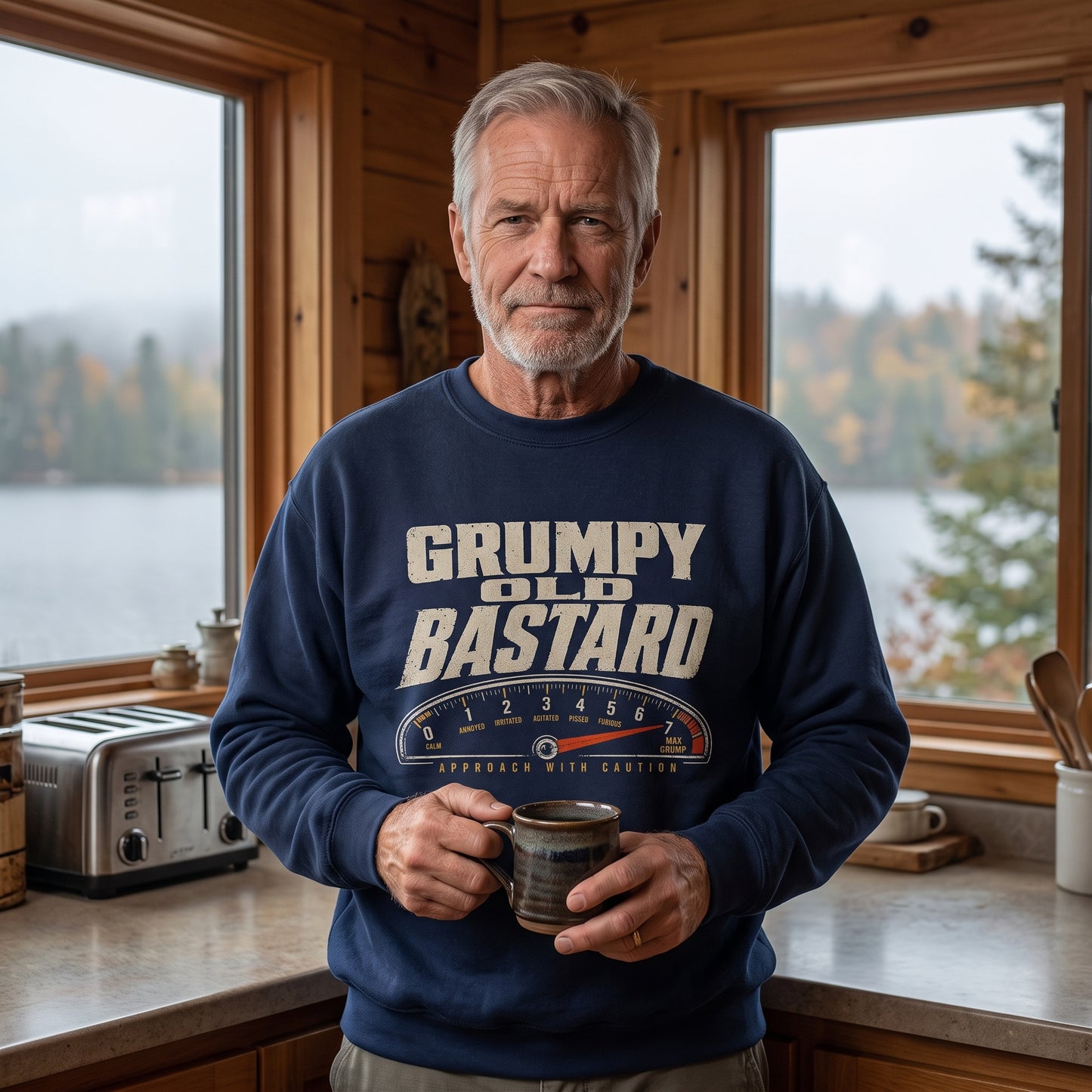 "Grumpy Old Bastard Approach with Caution" Vintage Sweatshirt