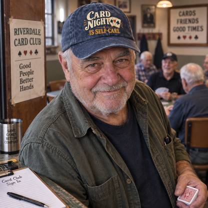 "Card Night Is Self-Care" Vintage Washed Cap