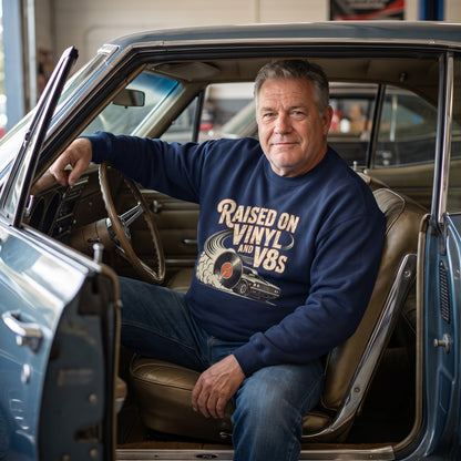 "Raised on Vinyl and V8s" Vintage Sweatshirt