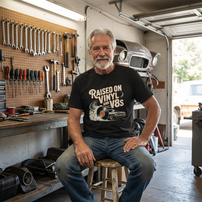 "Raised on Vinyl and V8s" Vintage T-Shirt