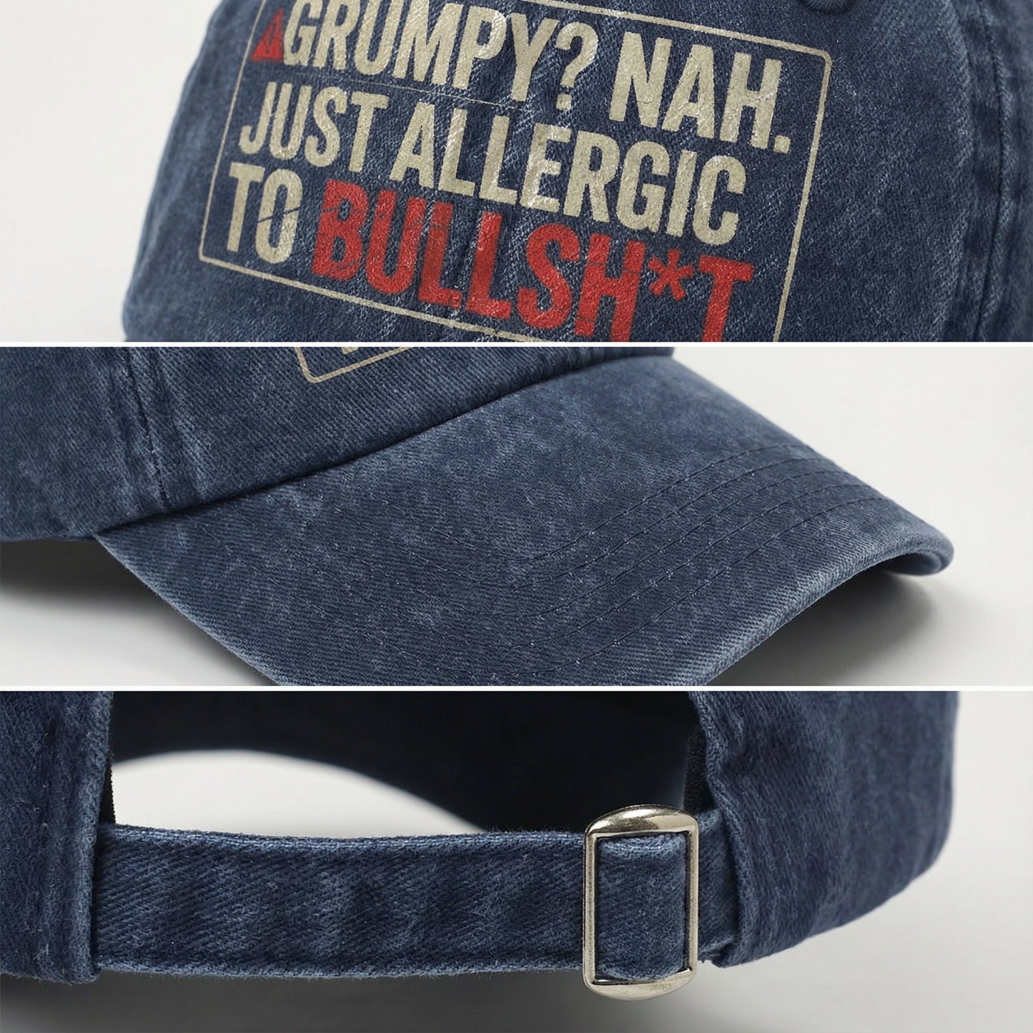 The "Straight Shooter" Cap - Grumpy? Nah. Just Honest - Faded Print Cap