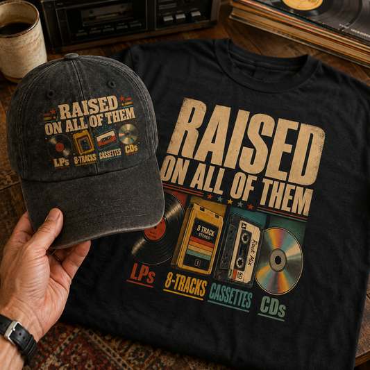 "Raised on All of Them" Vintage Washed Cap