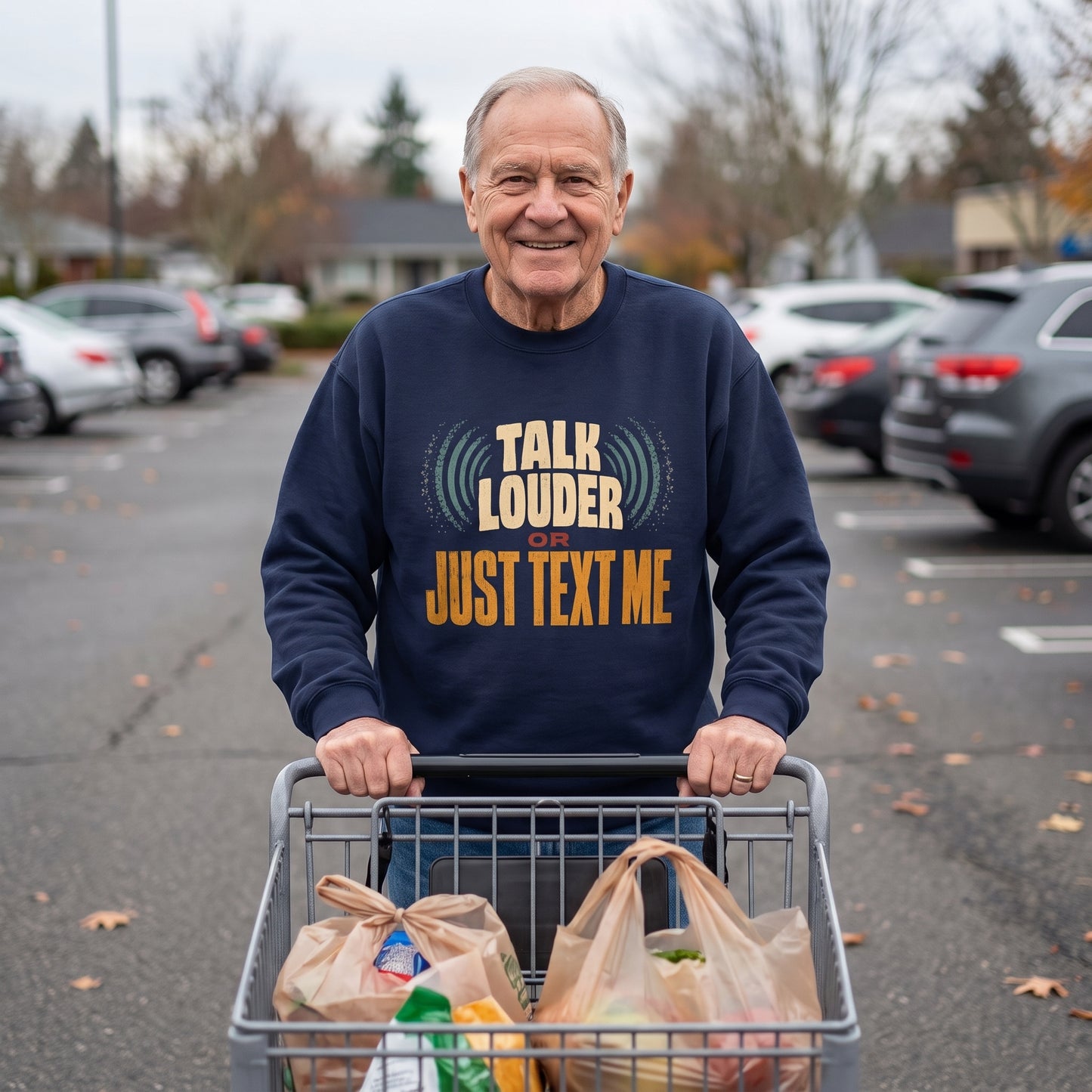 "Talk Louder or Just Text Me" Funny Vintage Sweatshirt