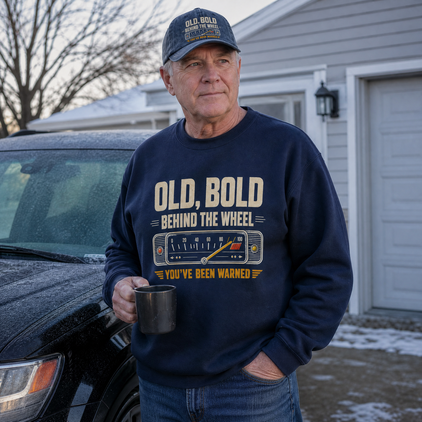 "Old, Bold, Behind The Wheel. You’ve Been Warned" Vintage Sweatshirt