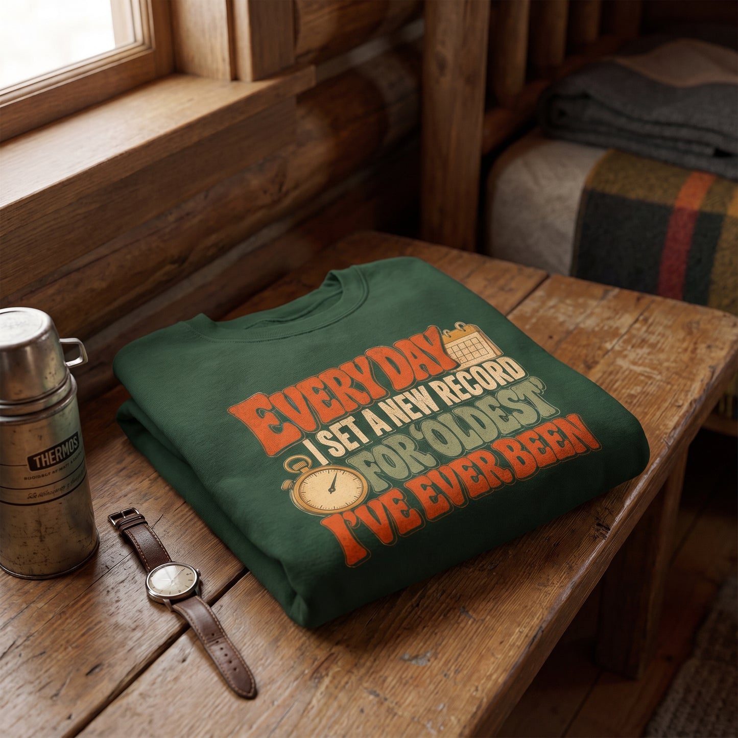 "Everyday I Set a New Record for Oldest I've Ever Been" Vintage Sweatshirt