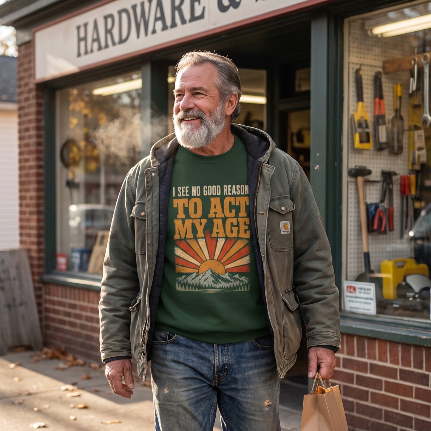 "I See No Good Reason To Act My Age" Funny Vintage Sweatshirt