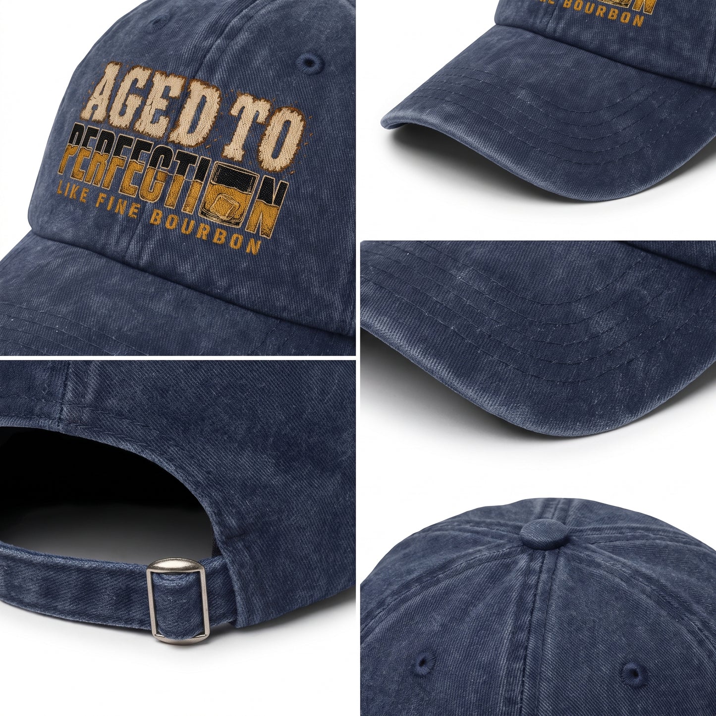 "Aged To Perfection Like Fine Bourbon" Vintage Washed Cap