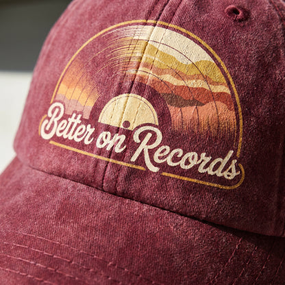 "Better On Records" Retro Vinyl Washed Cap