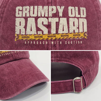 "Grumpy Old Bastard Approach with Caution" Vintage Washed Cap