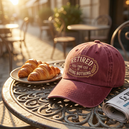 "Retired. Full-time CEO of Doing Nothing" Vintage Washed Cap