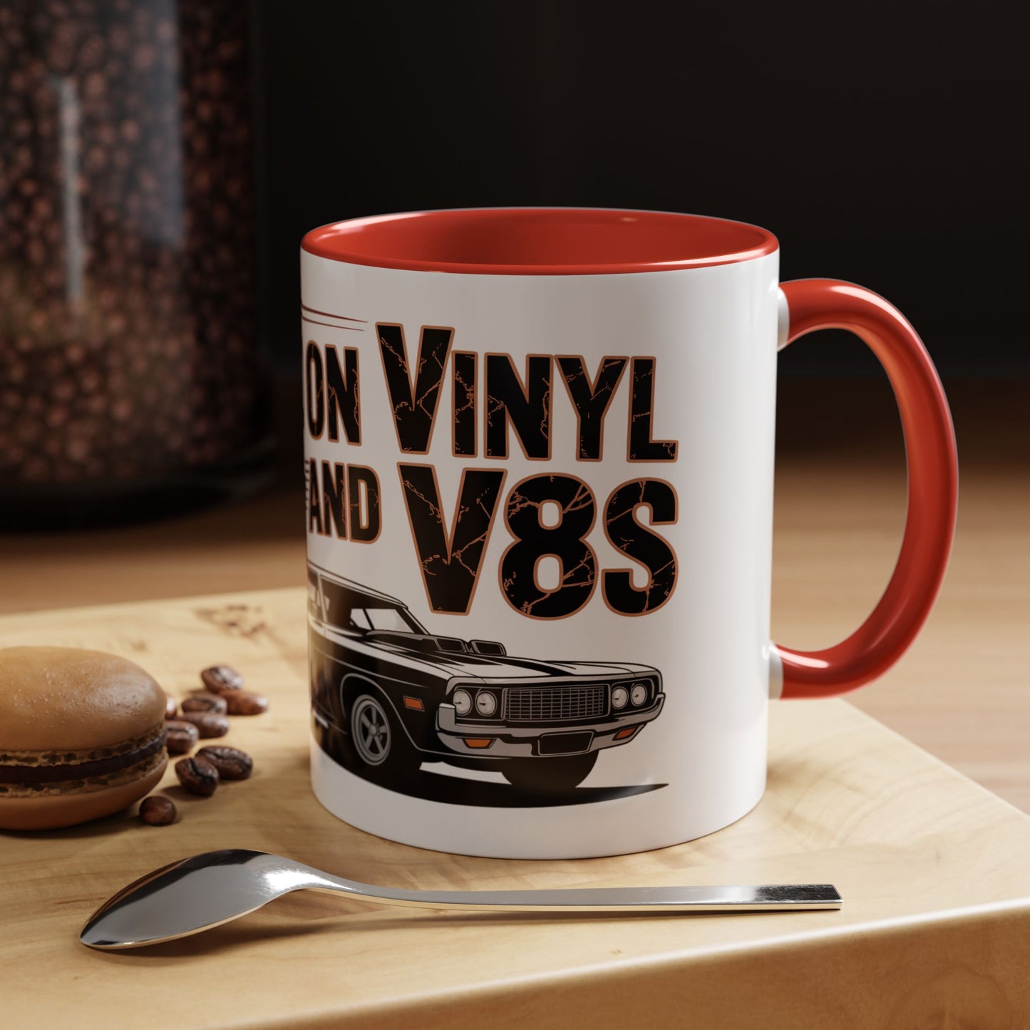 Raised on Vinyl and V8s Ceramic Coffee Mug