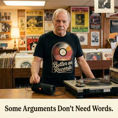 "Better On Records" Vinyl Music Vintage T-Shirt